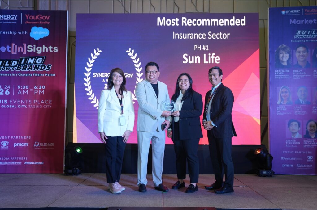 press release  sun life philippines named most recommended brand in insurance sector at the 2026 synergy yougov awards